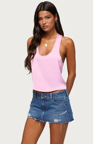 Satin Backless Bead Chain Top image number 1