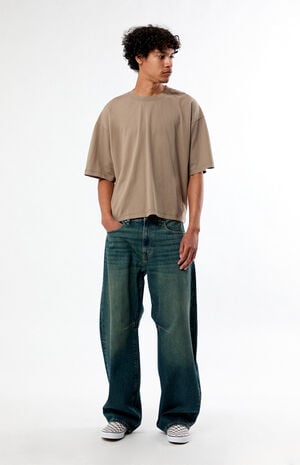 Brown Solid Dropped Shoulder Cropped T-Shirt image number 4