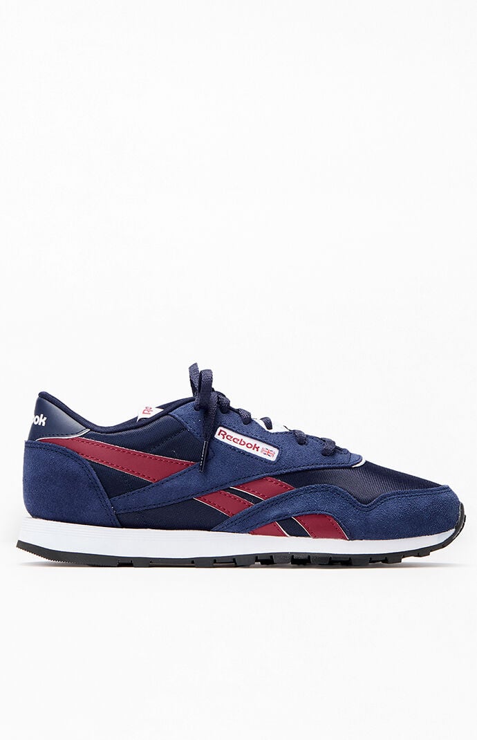 Reebok Kids Navy & Burgundy Classic Nylon Collegiate Shoes | PacSun