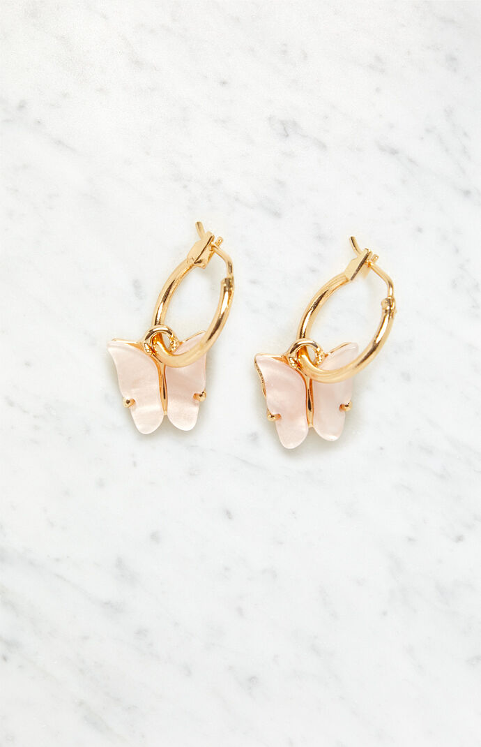 Pink Butterfly Earrings
