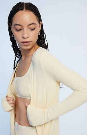 Ribbed Long Duster Cardigan image number 3