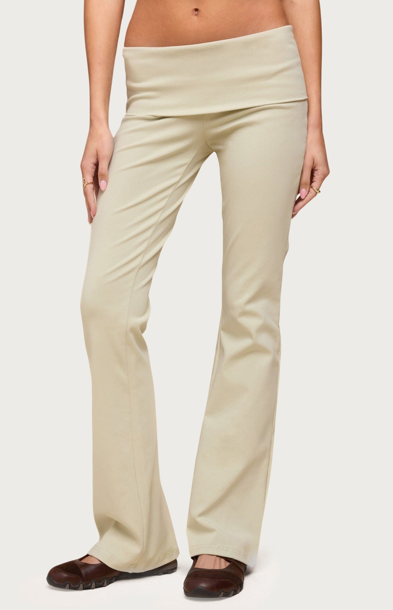 Edikted Ivanne Foldover Flared Pants