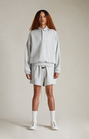 Light Heather Grey Polo Sweatshirt image number 5