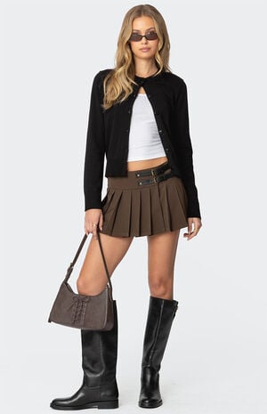 Polina Double Belt Pleated Mini Skirt image number 1