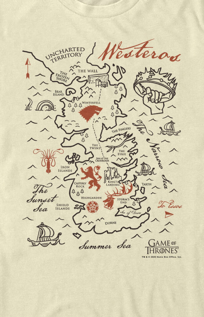 Simple Map Game Of Thrones T-Shirt