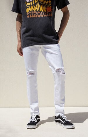 Skinny White High Stretch Jeans