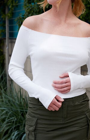 White Mayson Off-The-Shoulder Top image number 3