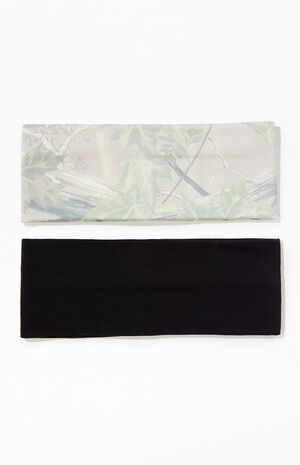 2 Pack Camo & Black Soft Headbands image number 1