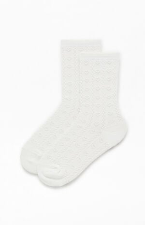 John Galt Heart Pointelle Socks | PacSun