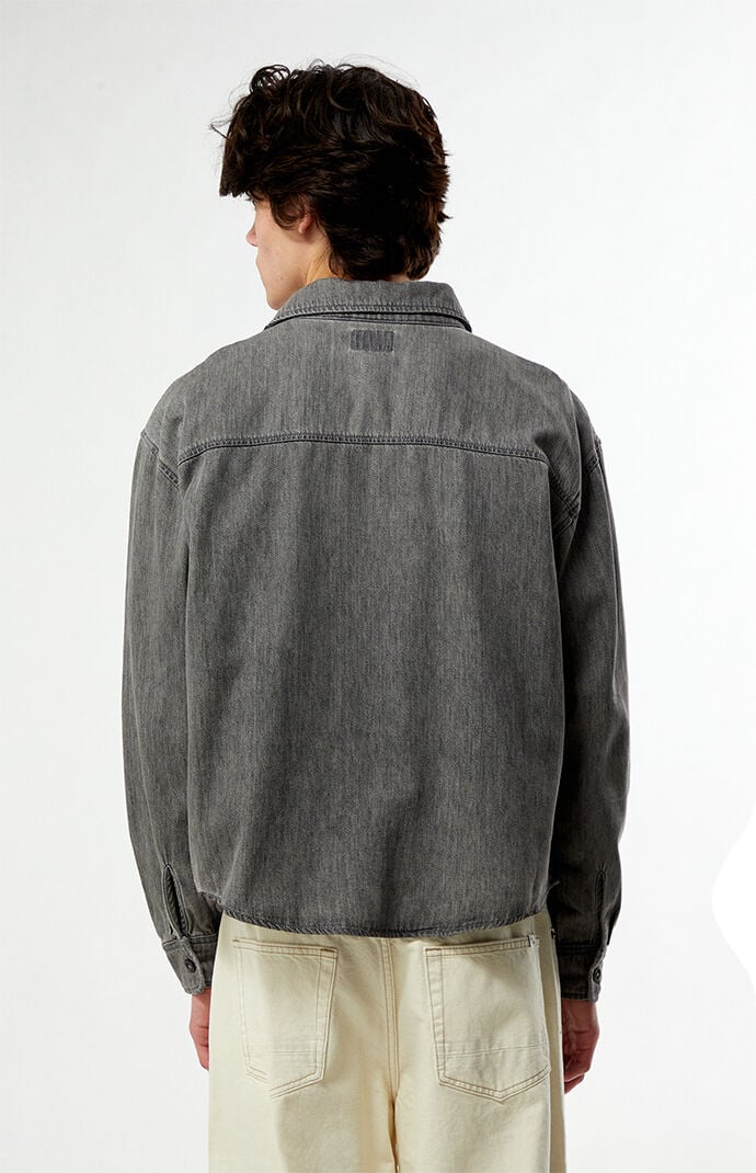 Pacsun Washed Black Denim Long Sleeve Shirt