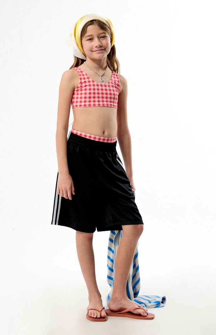 Pacsun Kids RedÂ CheckeredÂ Tank & High Waisted Bikini Set