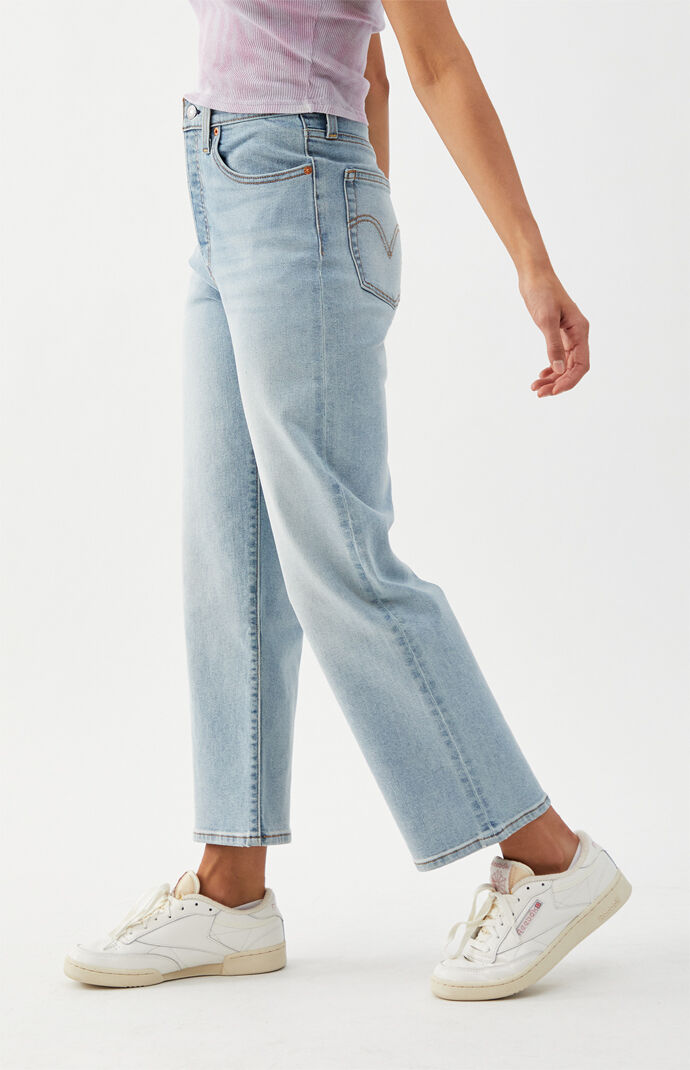 Medium Indigo Ribcage Straight Leg Jeans