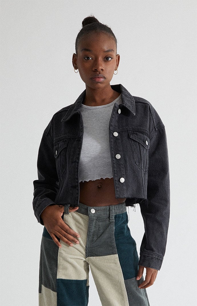 Pacsun black denim jacket shop