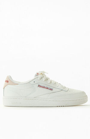 Women's White & Pink Club C 85 Soft Top Sneakers image number 1
