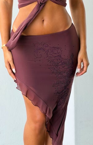 Diamante High-Low Midi Skirt image number 2
