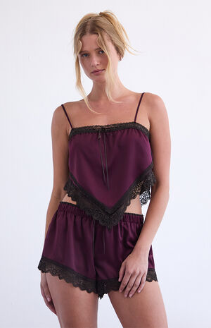 Pointed Lace Pajama Tank Top image number 2