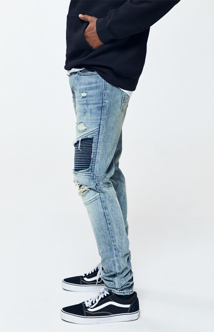 pacsun stacked skinny moto medium jeans