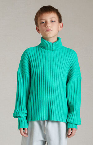 Kids Mint Leaf Turtleneck Sweater image number 1