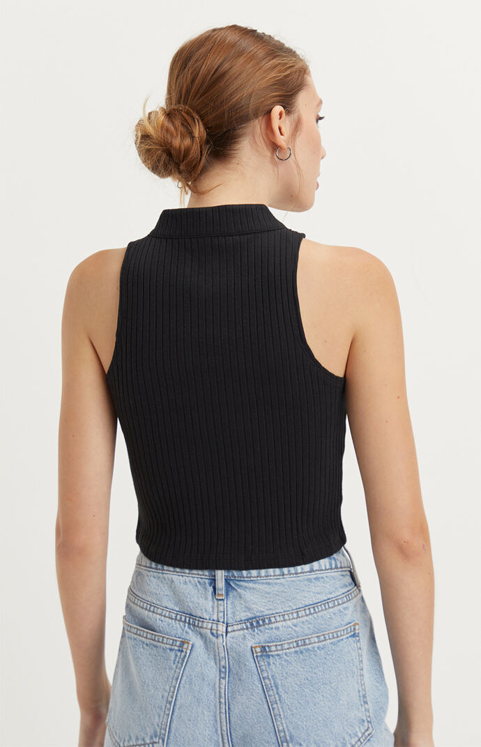 Mock Neck Keyhole Top