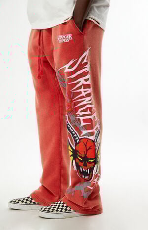 x Stranger Things Red Hellfire Club Baggy Sweatpants image number 3