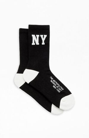 x PacSun Black & White NY Crew Socks image number 2