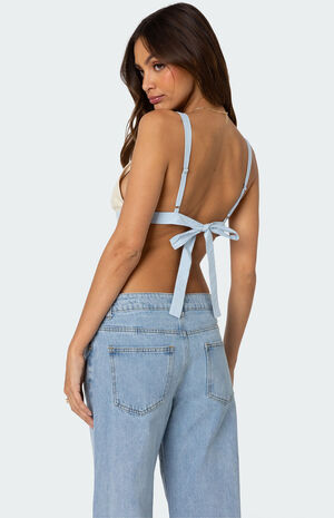 Sheer Lace Open Back Tank Top image number 5