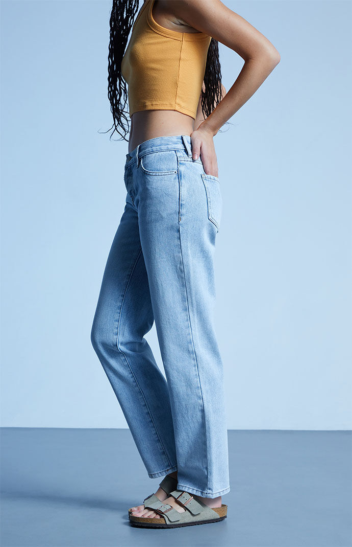 Low waist cheap straight fit jeans