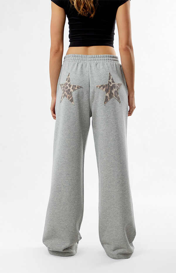 LA Hearts Leopard Star Baggy Sweatpants PacSun
