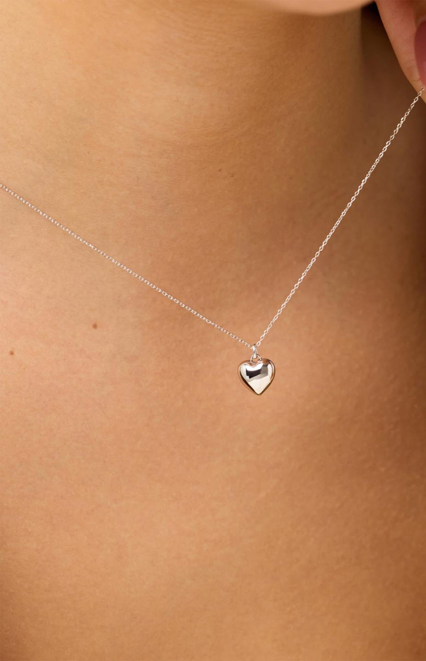 Ana Luisa Lev Small Silver Heart Necklace