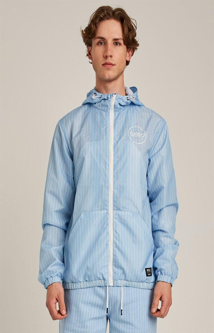 Pinstriped Windbreaker Jacket