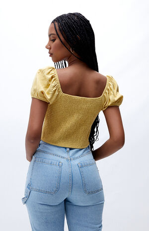 Short Sleeve Bodice Linen Top image number 3