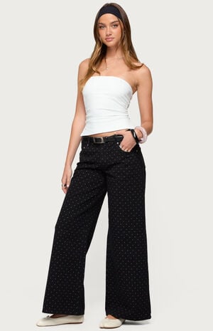 Misha Polka Dot Baggy Low Rise Jeans image number 4