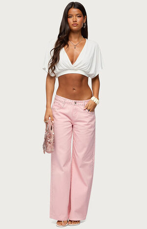 Quincy Studded Low Rise Baggy Jeans image number 5