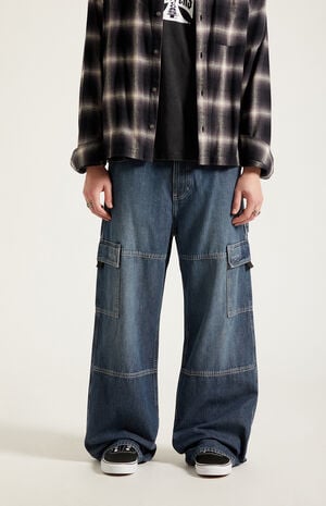Blake Extreme Baggy Jeans Cargo Dark Blue image number 2