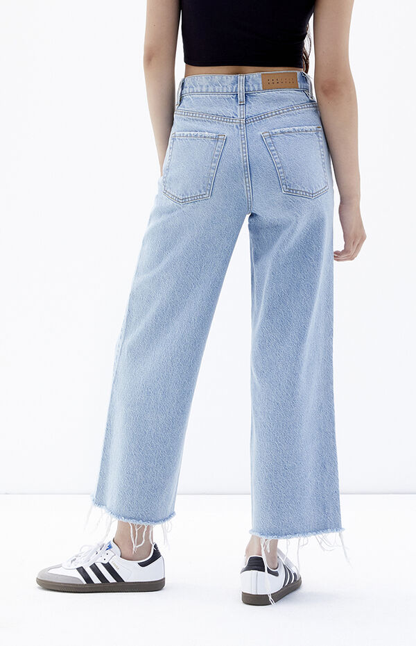 PacSun Light Indigo Cropped Wide Leg Jeans | PacSun