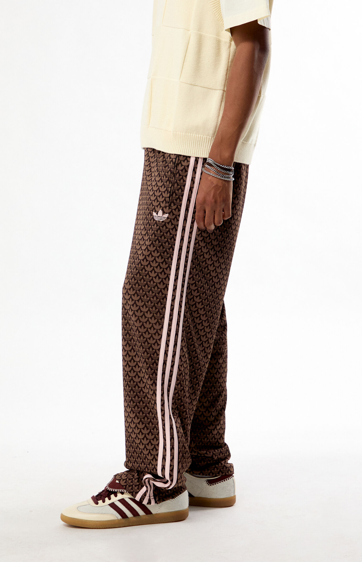 adidas Brown Firebird Monogram Loose Track Pants