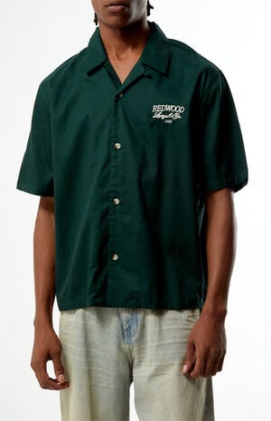Green Redwood Woven Camp Shirt image number 3