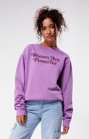 Women Are Powerful Crew Neck Sweatshirt image number 1