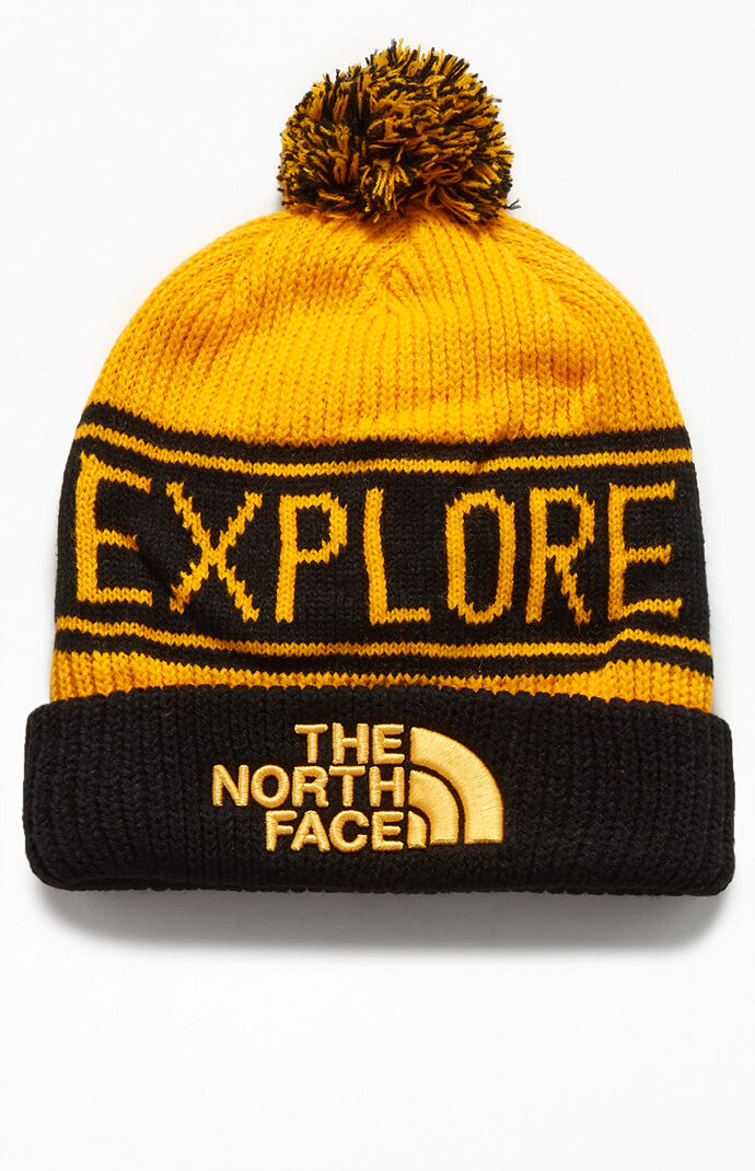 north face yellow beanie