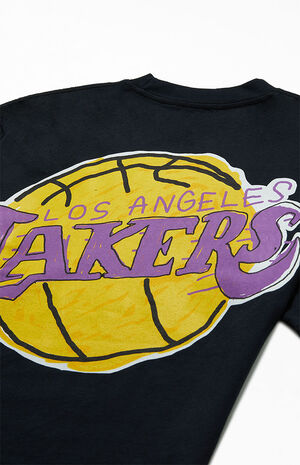 New era Distressed Logo Button Up Los Angeles Lakers Short Sleeve