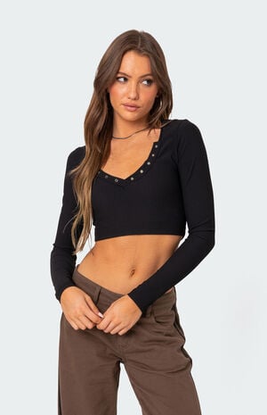 Milady Ribbed Crop Top image number 1