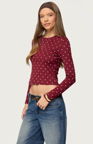 Daliya Polka Dot Long Sleeve Top image number 2