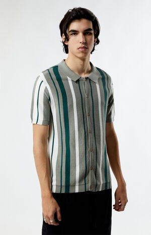 Green Button Down Polo Shirt image number 1