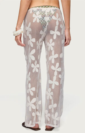 Candace Floral Texured Sheer Pants image number 3