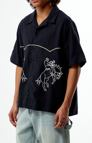 Western Embroidered Oversized Resort Camp Shirt image number 2