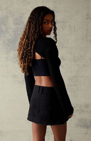 Black Pleated Mini Skort image number 3