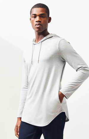 Pacsun Leroy Hooded Long Sleeve Scallop T Shirt Pacsun