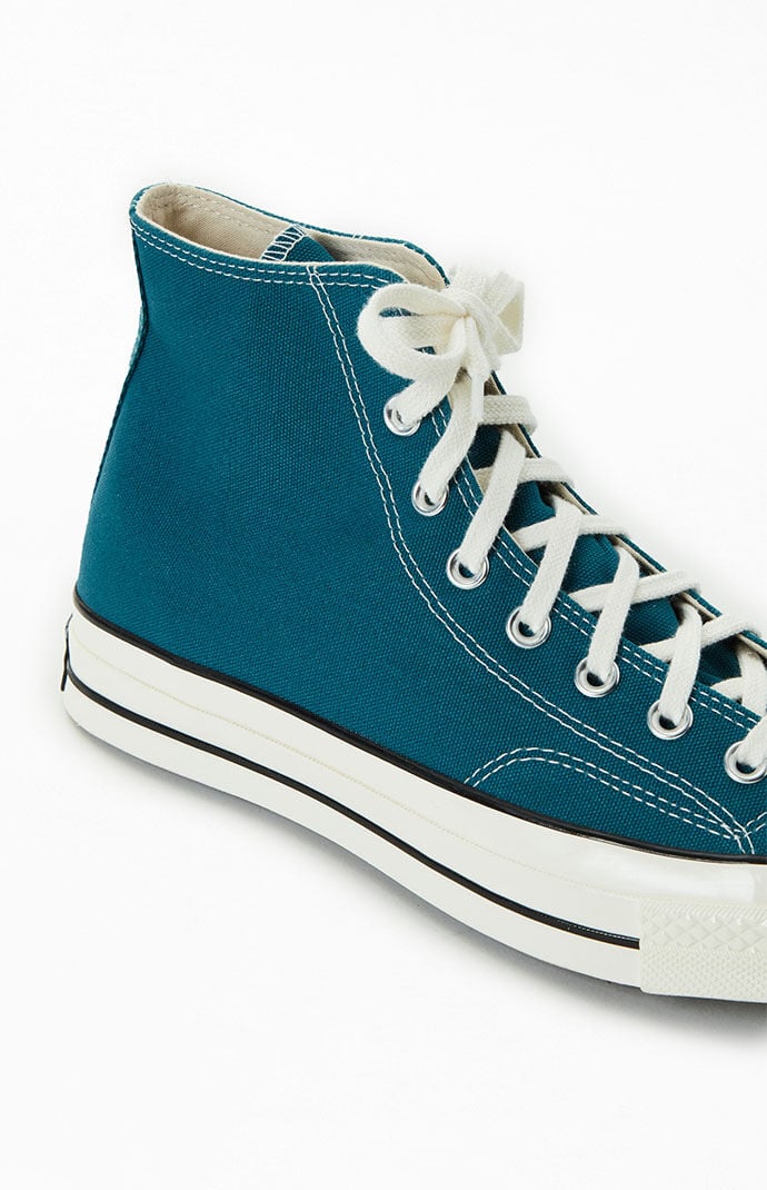 Teal converse high on sale tops