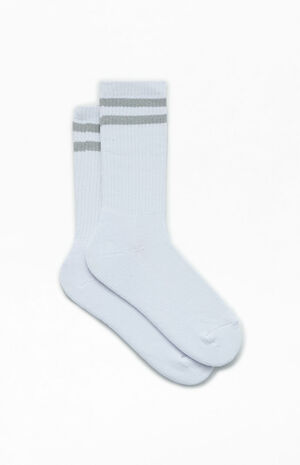 Eco Gray Gym Stripe Crew Socks image number 2