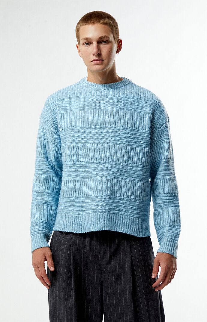 Pacsun Blue Allan Jacquard Crew Neck Sweater | PacSun
